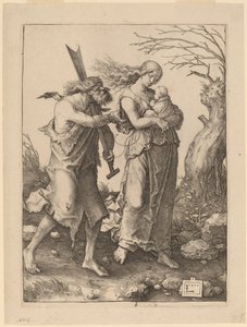 Adán y Eva después de su expulsión del Paraíso de Lucas van Leyden