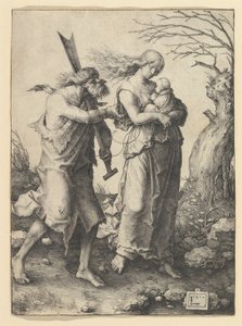 Adán y Eva después de la expulsión, 1510 de Lucas van Leyden