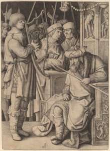 David Tocando el Arpa ante Saúl de Lucas van Leyden