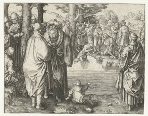 Bautismo de Cristo en el Jordán de Lucas van Leyden