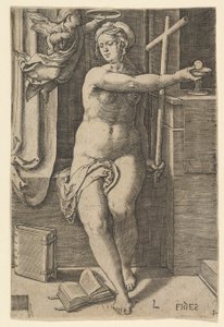 Fe Fides, de la serie Las Siete Virtudes, 1530 de Lucas van Leyden