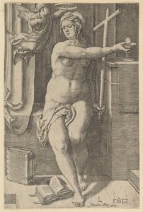 Fe, de la serie Las Siete Virtudes, 1530 de Lucas van Leyden