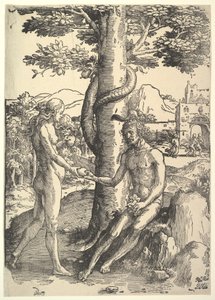 La caída del hombre, Adán y Eva de Lucas van Leyden