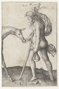 mujer joven, con, doe de Lucas van Leyden
