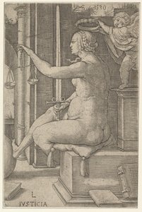 Justicia, de la serie Las Virtudes, 1530 de Lucas van Leyden