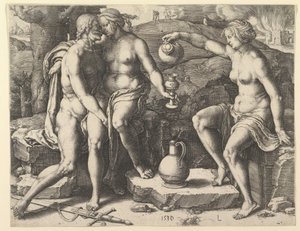 Lot y sus hijas de Lucas van Leyden