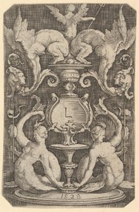 Panel de ornamento con dos sirenas, 1528 de Lucas van Leyden