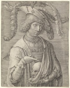 Retrato de un joven con una calavera