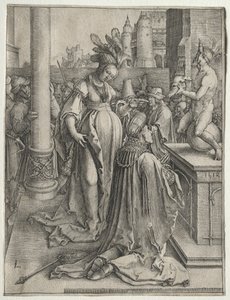 Idolatría de Salomón, 1514 de Lucas van Leyden