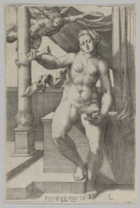 Templanza, de la serie Las Virtudes, 1530 de Lucas van Leyden