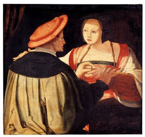 El compromiso (óleo sobre tabla) de Lucas van Leyden