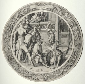 La Pasión Redonda: Cristo coronado de espinas de Lucas van Leyden