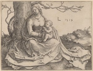 La Virgen sentada bajo un árbol de Lucas van Leyden