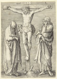 La Virgen y San Juan al pie de la cruz de Lucas van Leyden