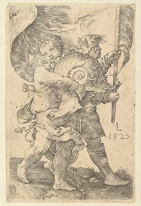 Dos niños con un casco y estandarte, 1527