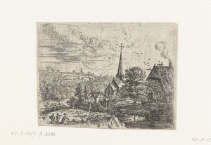 Pueblo ubicado en un río Pequeños paisajes (título de serie) de Lucas van Uden