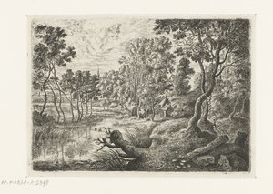 paisaje con un arroyo Seis paisajes (título de la serie) de Lucas van Uden