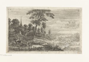 paisaje con un pastor de Lucas van Uden