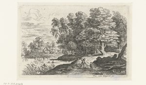 Paisaje con dos pastores Cinco paisajes (título de la serie) de Lucas van Uden
