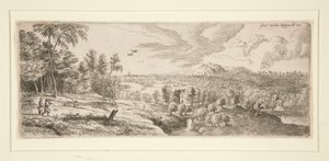 Bosques con vistas a un río de Lucas van Uden