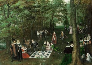 Primavera. El Picnic ... (óleo sobre lienzo) de Lucas van Valckenborch
