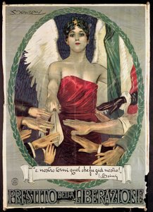 Cartel del préstamo de guerra italiano de la Primera Guerra Mundial