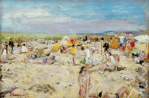 En la playa; Sur la Plage de Lucien Adrion