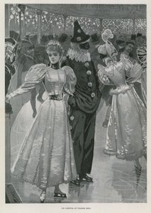 Carnaval sobre hielo en Niagara Hall, Westminster Londres (litografía)