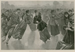 Patinaje en el Serpentine, Hyde Park, Londres (grabado)