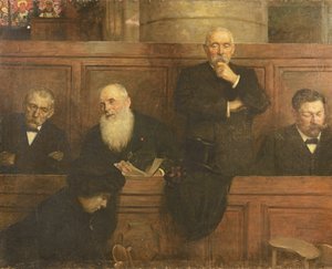Los mayordomos de la iglesia (óleo sobre lienzo) de Lucien Hector Jonas