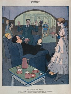 En el frente interno, ilustración de "La Baionnette", 2 de septiembre de 1915 (litografía en color) de Lucien Henri Weiluc