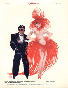 Ilustración de "Le Sourire", marzo de 1929 (litografía en color) de Lucien Jaquelux