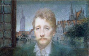 Retrato de Georges Rodenbach de Lucien Levy Dhurmer