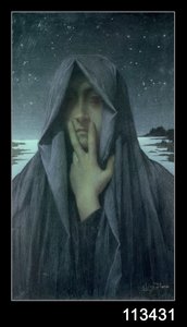 Silencio (óleo sobre tabla) de Lucien Levy Dhurmer