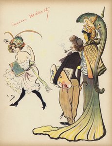 Chica llamando a un artista para que la siga de Lucien Metivet