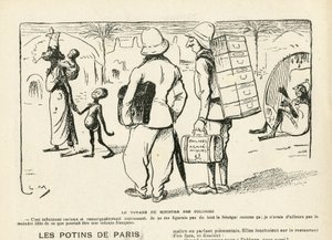 Ilustración en Le Rire, 25/04/08 - el viaje del ministro de la colonia, Senegal (grabado) de Lucien Metivet
