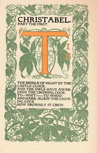 Eragny Press: Página de apertura de Christabel de Coleridge, 1895-1914 de Lucien Pissaro