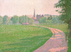 La Iglesia de Eragny de Lucien Pissarro