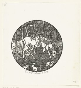 ciervo pastando de Lucien Pissarro