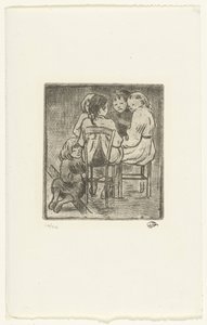 Grupo de cinco chicas sentadas de Lucien Pissarro