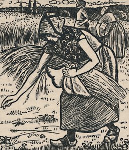 Ruth espigando, 1919 de Lucien Pissarro