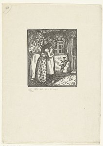 Ruth y Noemí se abrazan de Lucien Pissarro