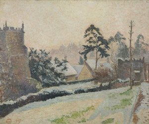 Escena de nieve en East Knoyle, Wiltshire, Inglaterra de Lucien Pissarro