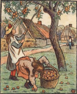 La cosecha de manzanas de Lucien Pissarro