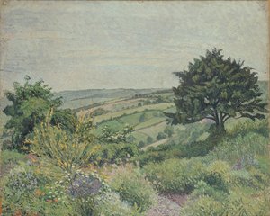 El Jardín de la Cabaña, Estanque de Peces, 1915 de Lucien Pissarro