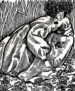 Los Poemas de Ronsard. Grabado original, 1902 de Lucien Pissarro