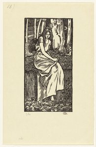 mujer en un bosque Chica del bosque de Lucien Pissarro