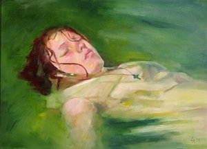Chica a la deriva, 2004 (óleo sobre lienzo)