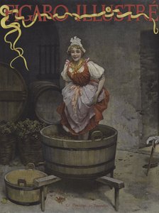 La vendimia de Jeanneton. Portada de Le Figaro Illustré, noviembre 1895 de Lucius Rossi