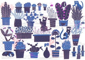 Jardín de gatos, 2015 (digital) de Lucy Banaji